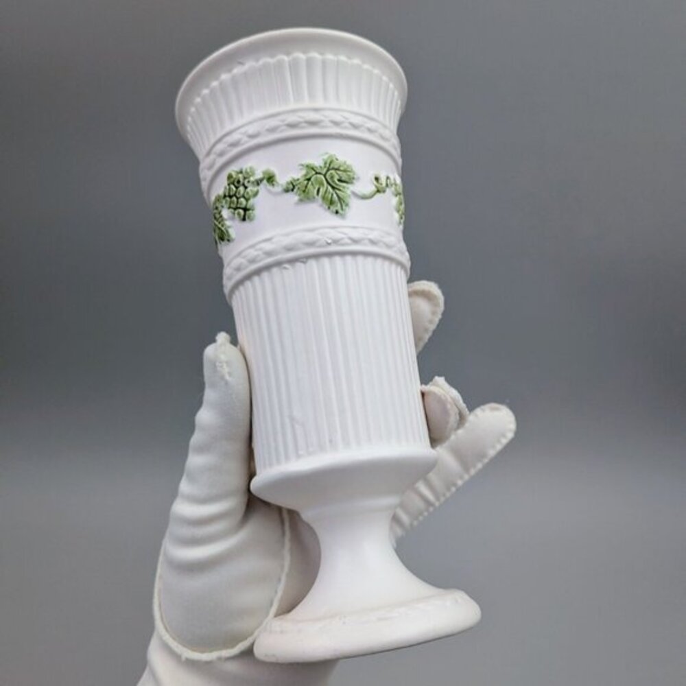 Midcentury Vintage E.O. Brody "Royal Heritage" Vase - Matte White Ceramic with G